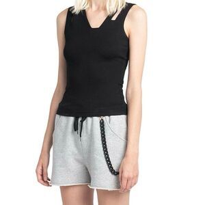 VHNY Vivienne Hu New York Cotton Essential Sweat Shorts Grey XL New